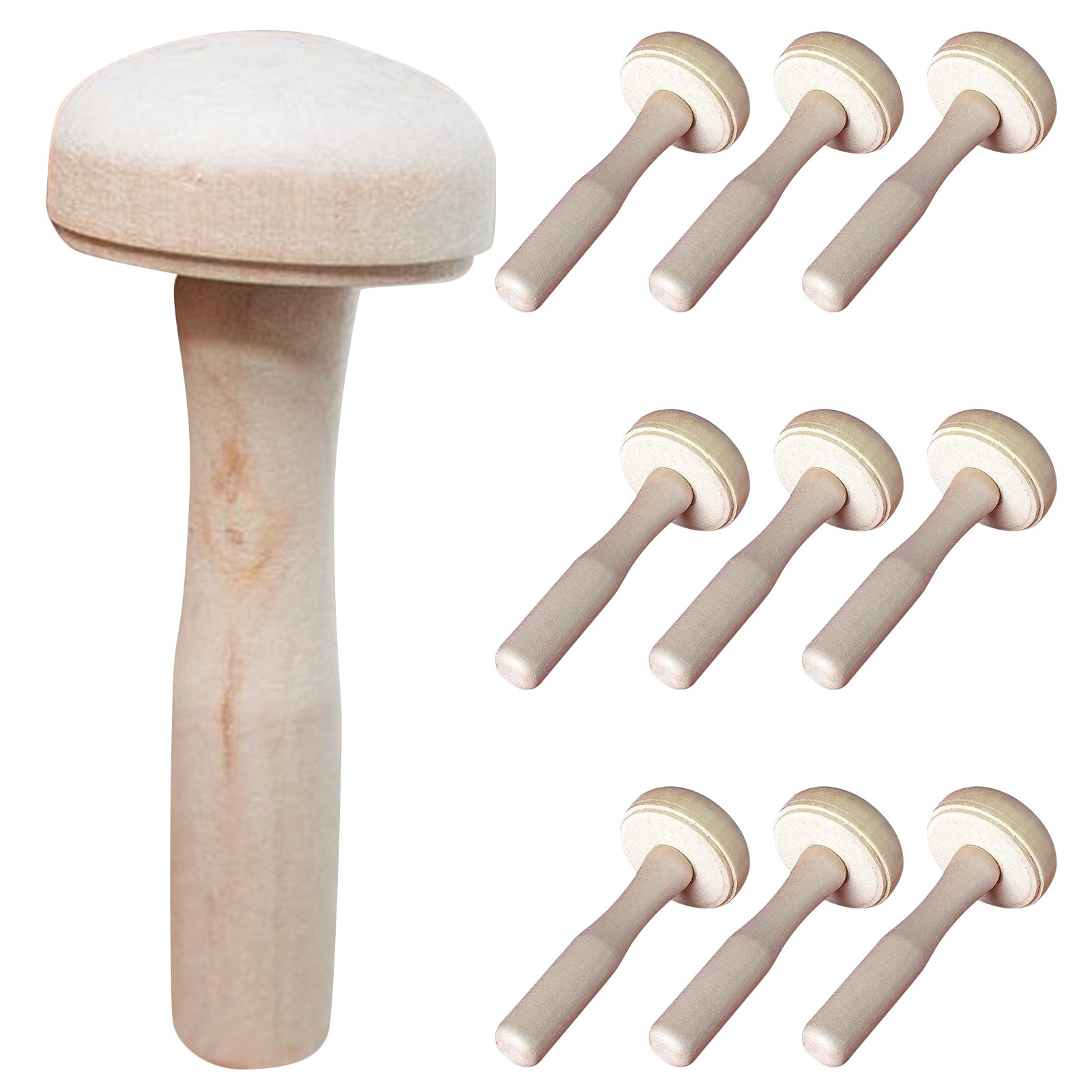 Tools Workshop For Kids - 10Pcs Children Wooden Mushroom Printmaking Tools