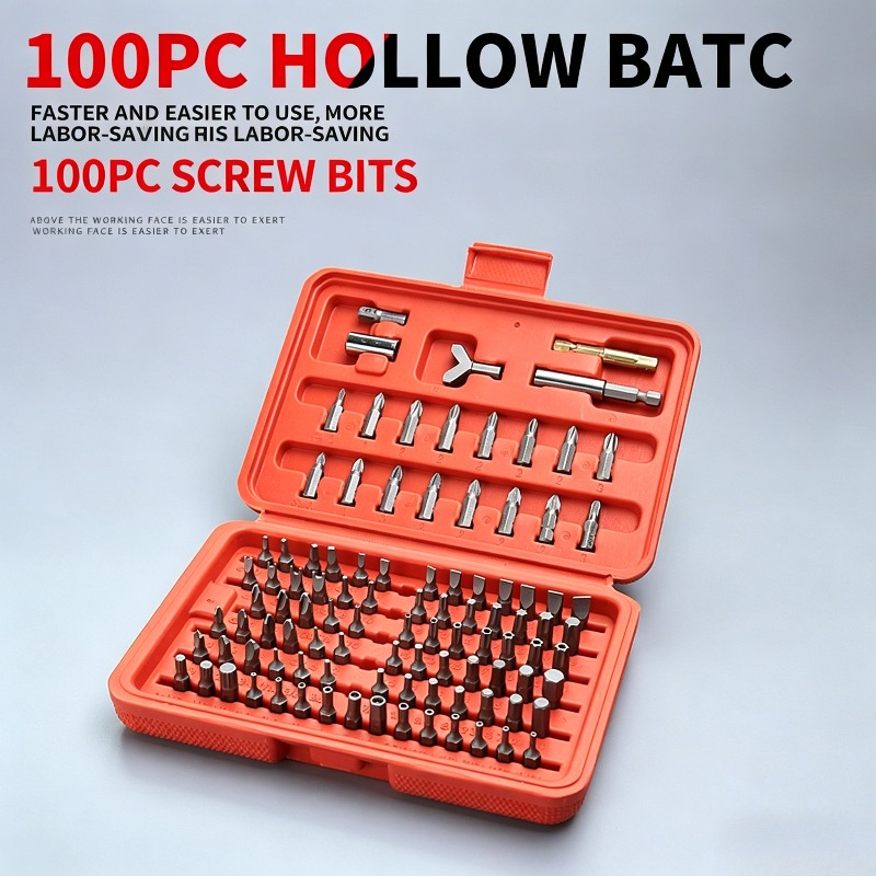 Tools Use In The Workshop - 100PCS Screwdriver Bit Set, Hollow Security