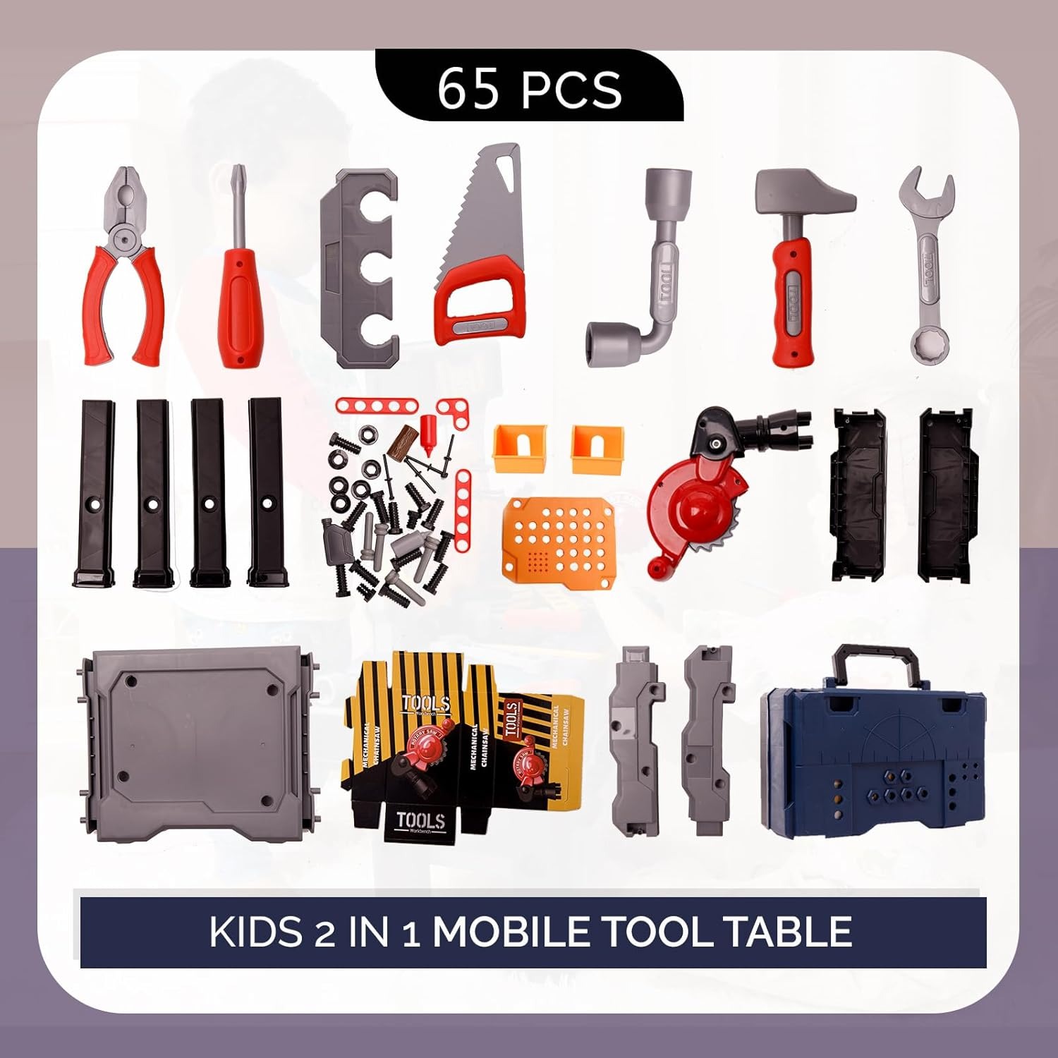 65PCS Kids Tool Bench Set Pret - Tools Workshop For Kids 评论和价格