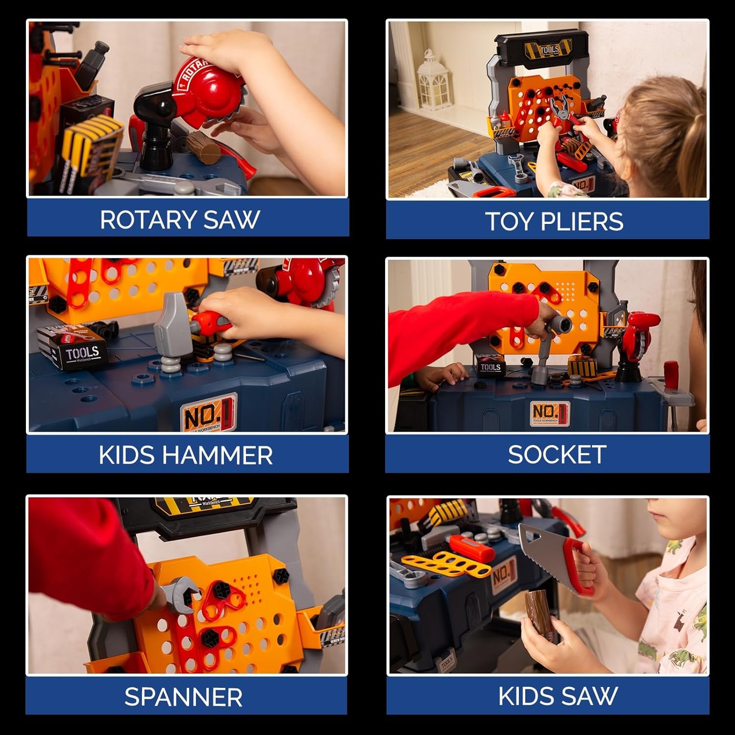 65PCS Kids Tool Bench Set Pret - Tools Workshop For Kids 评论和价格