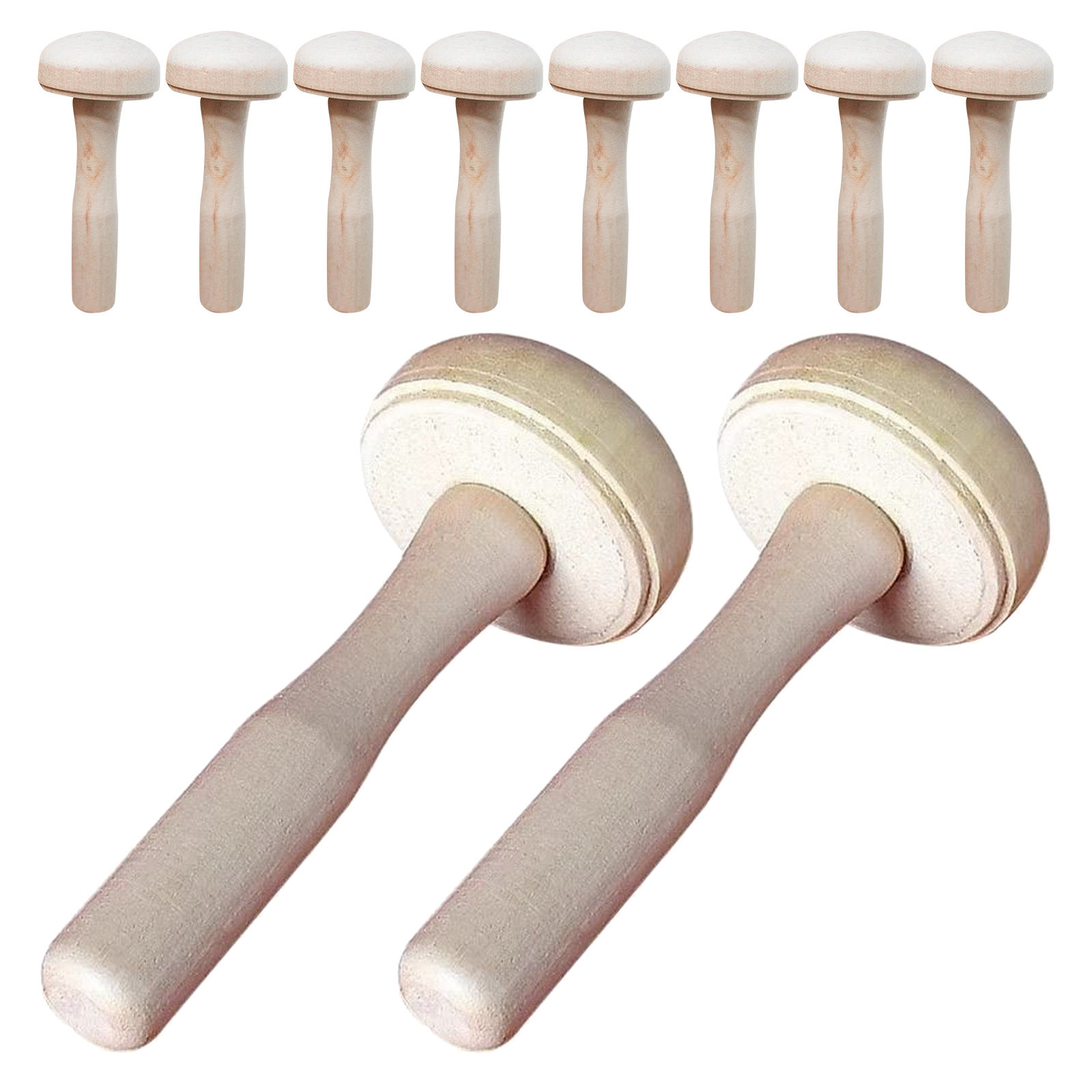 10Pcs Children Wooden Mushroom - Tools Workshop For Kids 评论和价格