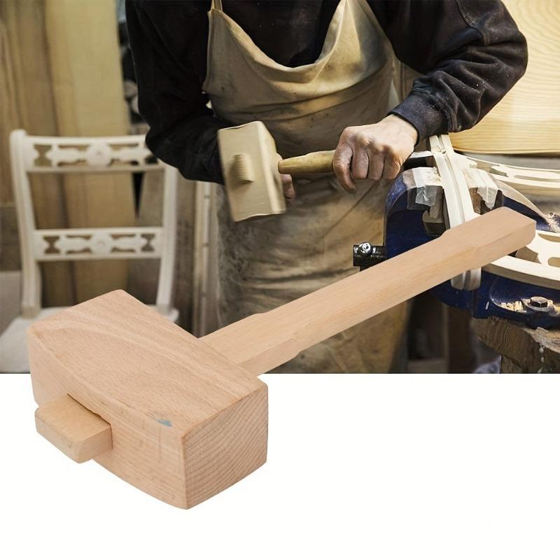 1PC DIY Leather Beech Solid Wo - Mallet Wood Carving 评论和价格