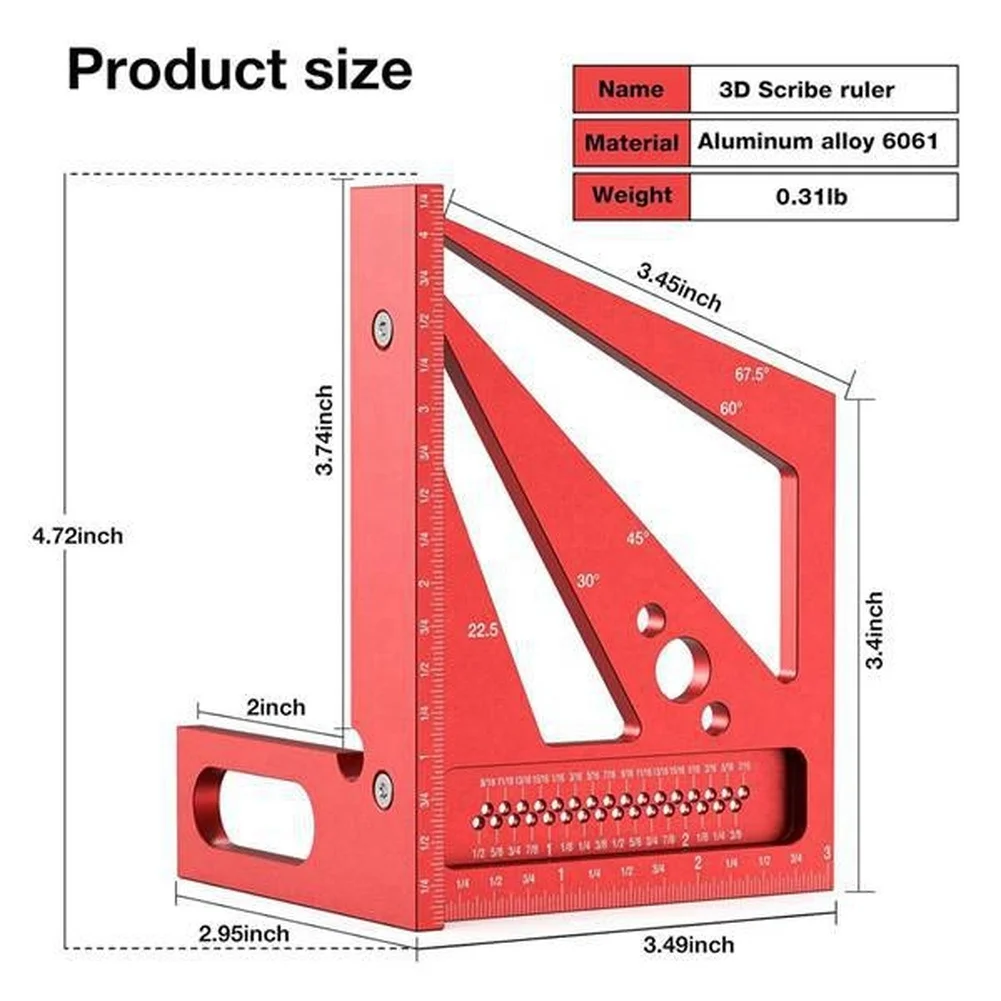 Red 3D Multi Angle Measuring R - Workshop Layout Tools 评论和价格